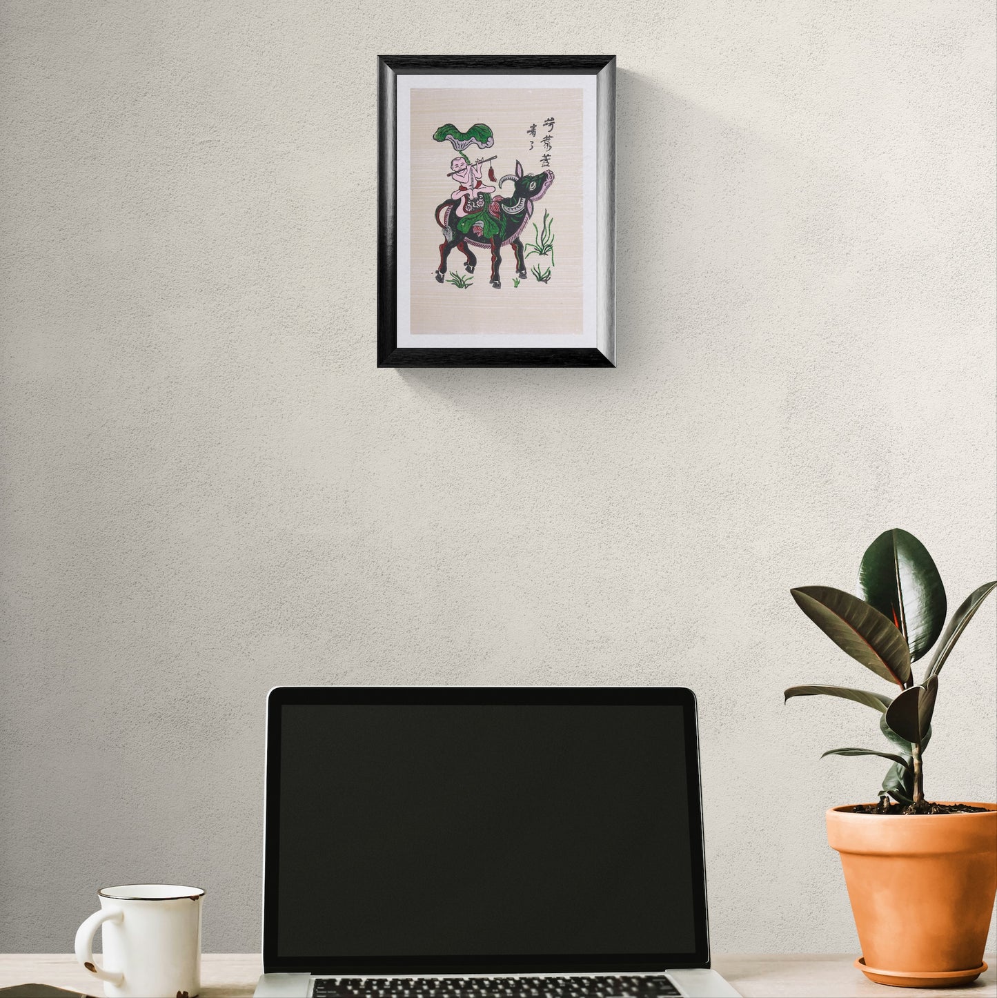 Peinture folklorique vietnamienne Đông Hồ – « Mục Đồng Thổi Sáo » (L'Enfant Gardien de Buffle)