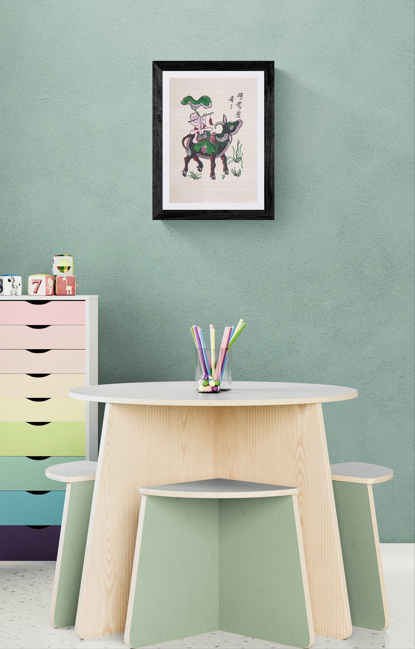 Peinture folklorique vietnamienne Đông Hồ – « Mục Đồng Thổi Sáo » (L'Enfant Gardien de Buffle)