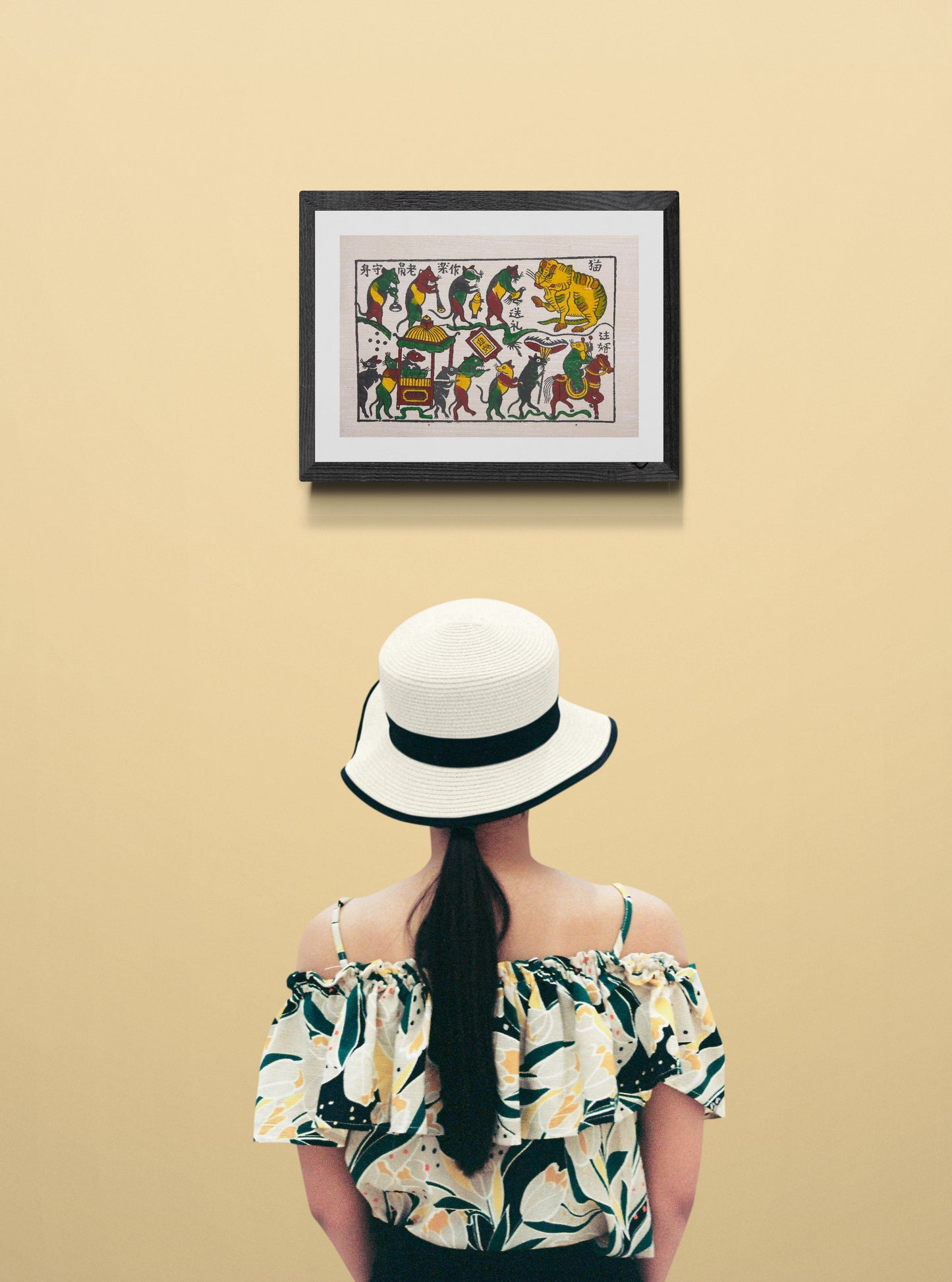 Peinture folklorique vietnamienne Đông Hồ – « Đám Cưới Chuột » (Le Mariage des Rats)